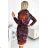 282-6 IRENE Warmes Rollkragenkleid – braunes Muster