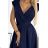 348-6 SCARLETT – ausgestelltes Kleid mit Ausschnitt – dunkelblau