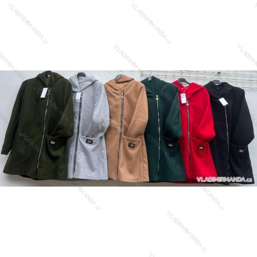 Flauschiger Damenmantel mit Reißverschluss (S/M/L Einheitsgröße) ITALIAN FASHION IMD23837