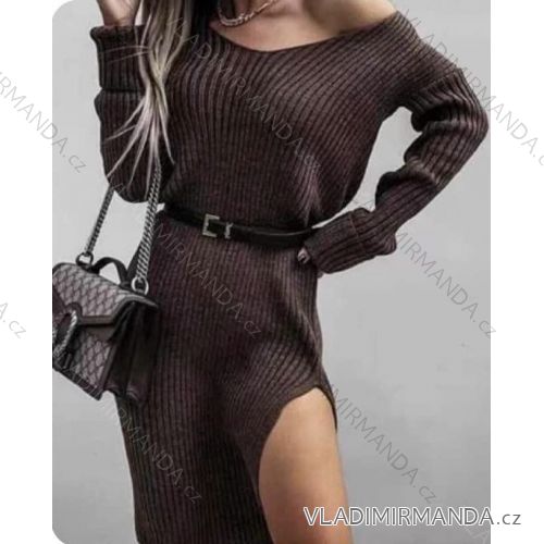 Langärmeliges Strickkleid für Damen (M/L EINHEITSGRÖSSE) ITALIAN FASHION IMD23811