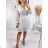 Damen Elegantes Kurzes Langarmkleid (S / M ONE SIZE) ITALIAN FASHION IMWC217235