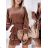 Damen Elegantes Kurzes Langarmkleid (S / M ONE SIZE) ITALIAN FASHION IMWC217235