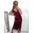 Elegantes Damen-Abendkleid mit Trägern (S/M ONE SIZE) ITALIAN FASHION IM322MONICA rot L/XL