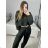 Set aus langärmligem Trainingsanzug und Kapuzenpullover für Damen (Einheitsgröße S/M) ITALIAN FASHION IMPLP2335890016 schwarz S/M