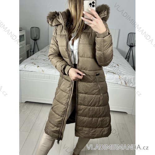 Beschichten Sie Winterpark mit Pelzfrauen (sml-xl) FASHION ITALY IM917S-100 braun M