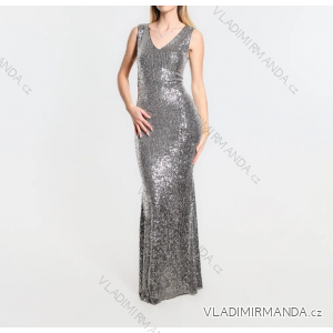 Langes Partykleid mit Trägern und Pailletten für Damen (Einheitsgröße S/M) ITALIAN FASHION IMPMD2320672C