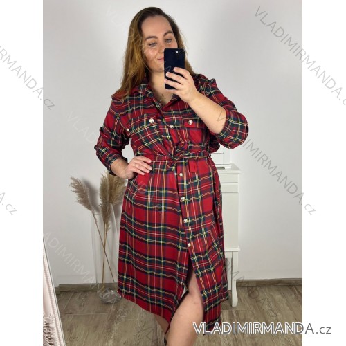 Tunika / Bluse Langarm Damen Oversized (3XL / 4XL ONE SIZE) ITALIAN FASHION IMWQ2191650 rot 3xl / 4xl