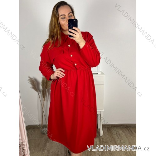 Tunika / Bluse Langarm Damen Oversized (3XL / 4XL ONE SIZE) ITALIAN FASHION IMWQ2191650 rot 3xl / 4xl