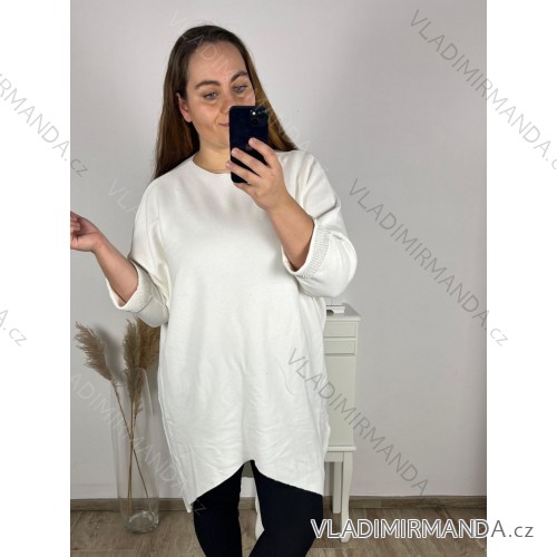 Tunika Oversize Langarm Damen Oversized (2XL / 3XL ONE SIZE) ITALIAN FASHION IM321551 weiß 3xl / 4xl