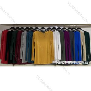 T-Shirt Tunika lange Ärmel Frau übergroß (uni xl-3xl) ITALIENISCHE Mode IMC18969