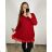 Übergroßes Kleid mit langen Ärmeln für Damen in Übergröße (XL/2XL/3XL, EINHEITSGRÖSSE) ITALIAN FASHION IMC23024 2XL/3XL rot