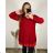 Übergroßes Kleid mit langen Ärmeln für Damen in Übergröße (XL/2XL/3XL, EINHEITSGRÖSSE) ITALIAN FASHION IMC23024 2XL/3XL rot