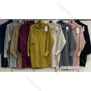 Langärmliger gestrickter Rollkragenpullover für Damen in Übergröße (XL/2XL/3XL Einheitsgröße) ITALIAN FASHION IMC23512