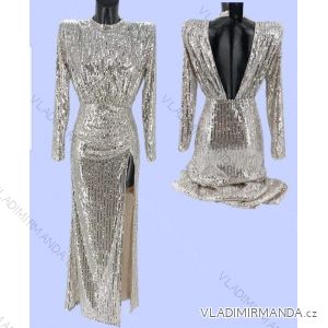 Langes, langärmliges Partykleid für Damen (Einheitsgröße S/M) ITALIAN FASHION IMM23056