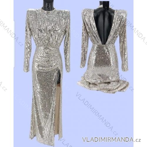 Langes, langärmliges Partykleid für Damen (Einheitsgröße S/M) ITALIAN FASHION IMM23056