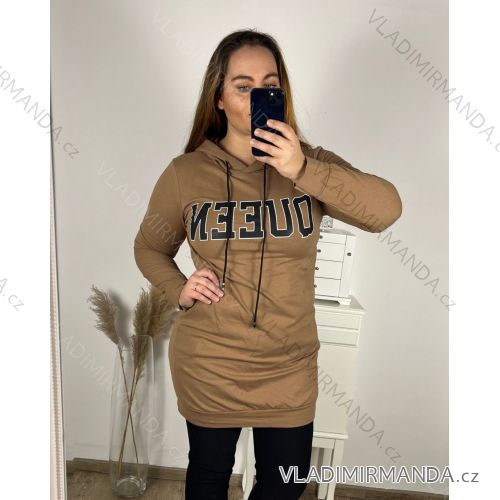 Sweatshirtkleid mit langen Ärmeln und Kapuze für Damen (Einheitsgröße S/M) ITALIAN FASHION IMC22685