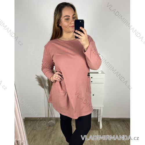 Kleid Oversize Kurzarm Damen (4XL/5XL ONE SIZE) ITALSKÁ MÓDA IM422FLUFF