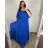 Šaty plesové dlouhé elegantní společenské krátký rukáv dámské nadrozměr (XL/2XL ONE SIZE) ITALSKÁ MÓDA IMM22PL80658 XL/2XL königsblau