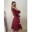Elegantes Damenkleid mit langen Ärmeln (Einheitsgröße S/M) ITALIAN FASHION IMM23M6062 rot S/M