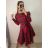 Elegantes Damenkleid mit langen Ärmeln (Einheitsgröße S/M) ITALIAN FASHION IMM23M6062 rot S/M
