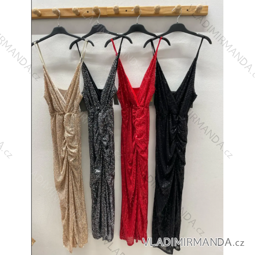 Damenkleid mit glitzernden Pailletten und Trägern (Einheitsgröße S/M) ITALIAN FASHION IMPDY23YX23737