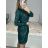Langes Chiffon-Kurzarmkleid für Damen (S/M ONE SIZE) ITALIAN FASHION IMWGS231048