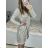 Langes Chiffon-Kurzarmkleid für Damen (S/M ONE SIZE) ITALIAN FASHION IMWGS231048