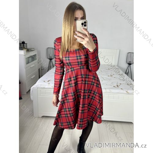 Elegantes Damenkleid mit langen Ärmeln (Einheitsgröße S/M) ITALIAN FASHION IMM23M6062
