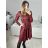 Elegantes Damenkleid mit langen Ärmeln (Einheitsgröße S/M) ITALIAN FASHION IMM23M6062 rot S/M