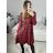 Elegantes Damenkleid mit langen Ärmeln (Einheitsgröße S/M) ITALIAN FASHION IMM23M6062 rot S/M