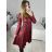 Elegantes Damenkleid mit langen Ärmeln (Einheitsgröße S/M) ITALIAN FASHION IMM23M6062 rot S/M