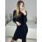 Šaty elegantní třpytivé dlouhý rukáv dámské (S/M ONE SIZE) ITALSKá MóDA IMM22hg4993 S/M rot