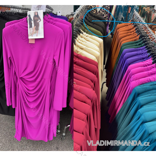 Elegantes Damenkleid mit langen Ärmeln (Einheitsgröße S/M) ITALIAN FASHION IMM23M6062 schwarz S/M