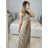 Ärmelloses langes Partykleid aus Paillettensamt für Damen (S/M EINHEITSGRÖSSE) ITALIAN FASHION IMWB233931