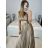 Ärmelloses langes Partykleid aus Paillettensamt für Damen (S/M EINHEITSGRÖSSE) ITALIAN FASHION IMWB233931