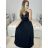 Langes, elegantes, ärmelloses Party-Abschlussballkleid für Damen (Einheitsgröße S/M) ITALIAN FASHION IMWBB223991 S/M schwarz