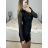Elegantes Damenkleid mit glitzernden Pailletten und langen Ärmeln (Einheitsgröße S/M) ITALIAN FASHION IMWGS223891/DUR Rosa S/M