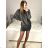 Übergroßes Kleid mit langen Ärmeln für Damen in Übergröße (XL/2XL/3XL, EINHEITSGRÖSSE) ITALIAN FASHION IMC23024 S/M dunkelblau