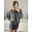 Übergroßes Kleid mit langen Ärmeln für Damen in Übergröße (XL/2XL/3XL, EINHEITSGRÖSSE) ITALIAN FASHION IMC23024 S/M dunkelblau