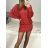 Übergroßes Kleid mit langen Ärmeln für Damen in Übergröße (XL/2XL/3XL, EINHEITSGRÖSSE) ITALIAN FASHION IMC23024 S/M dunkelblau