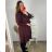 Tunika / Bluse Langarm Damen Oversized (3XL / 4XL ONE SIZE) ITALIAN FASHION IMWQ23221 Burgund 3xl / 4xl