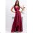 Damen Plus Size (42-46) langes elegantes ärmelloses Partykleid POLISH FASHION PMLBC23265-10 Burgund 42