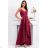 Damen Plus Size (42-46) langes elegantes ärmelloses Partykleid POLISH FASHION PMLBC23265-10 Burgund 42