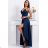 Damen Plus Size (42-46) langes elegantes ärmelloses Partykleid POLISH FASHION PMLBC23265-10 dunkelblau 36