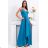 Damen Plus Size (42-46) langes elegantes ärmelloses Partykleid POLISH FASHION PMLBC23265-10 hellblau 42
