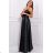 Damen Plus Size (42-46) langes elegantes ärmelloses Partykleid POLISH FASHION PMLBC23265-10 schwarz 38