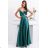 Damen Plus Size (42-46) langes elegantes ärmelloses Partykleid POLISH FASHION PMLBC23265-10 grün 42