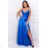 Damen Plus Size (42-46) langes elegantes ärmelloses Partykleid POLISH FASHION PMLBC23265-10 königsblau 36