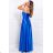 Damen Plus Size (42-46) langes elegantes ärmelloses Partykleid POLISH FASHION PMLBC23265-10 königsblau 36