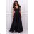 Damen Plus Size (42-46) langes elegantes ärmelloses Partykleid POLISH FASHION PMLBC23265-10 schwarz 48